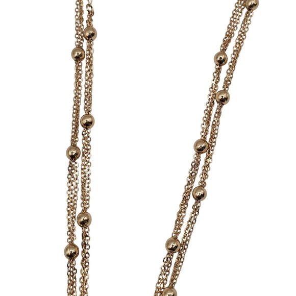 Ettika 18K Gold Plated Layered Ball Drop Rustic Chic Boho Statement Necklace NWT - Picture 5 of 8